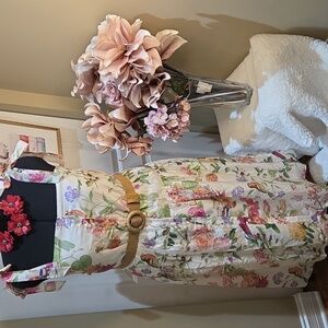 Nwt XL Lucky & Coco Floral Garden Maxi Dress with Belt